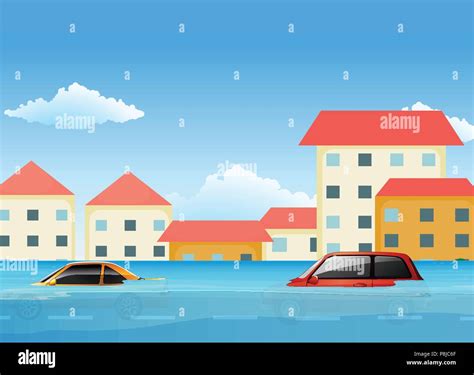 Flooding in town Stock Vector Images - Alamy