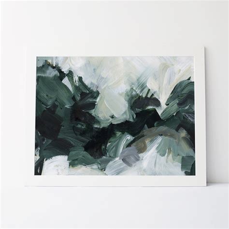 Abstract Forest Scene Green and White Landscape Wall Art Print or Canvas in 2021 | Landscape ...