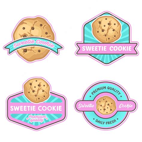 Premium Vector | Cookies logo stock vector set