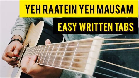 Yeh Raatein Yeh Mausam Guitar Instrumental Cover + TABS | SANAM | Shubham Joshi - YouTube