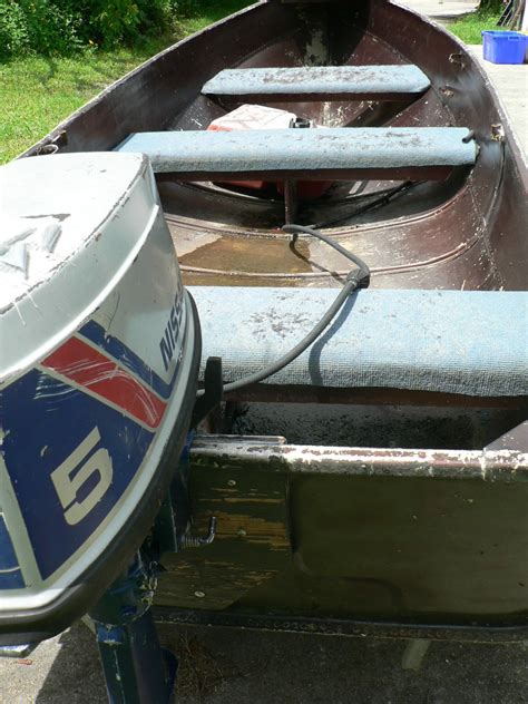 ALUMINUM JON BOAT 11.5 Feet W/ NISSAN OUTBOARD MOTOR PLUS TRAILER-3 BENCH SEATS for sale for ...