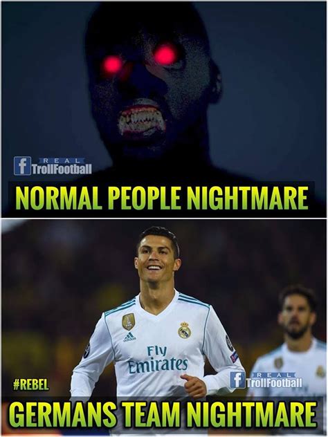 two different soccer players with red eyes and the words normal people nightmares germans team ...