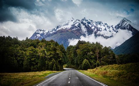 road, Landscape, Mountains, Clouds, Forest, New Zealand Wallpapers HD / Desktop and Mobile ...