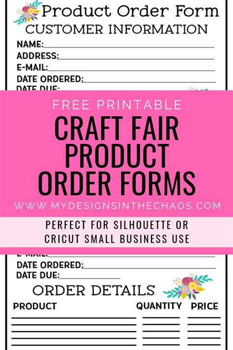 Free Printable Craft Fair Order Form - Printable Forms Free Online