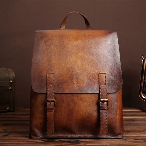 Vintage Womens Brown Leather Backpack Purse Cool Backpacks for Women – igemstonejewelry