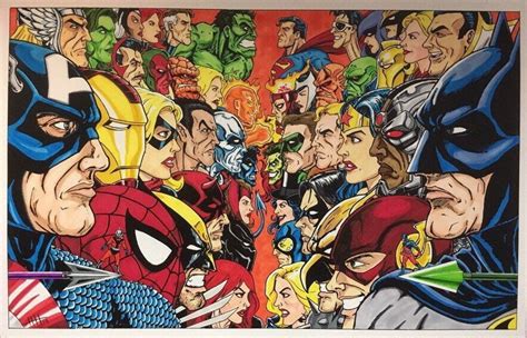 Marvel vs DC Heroes 11x17 Fine Art Print | Etsy