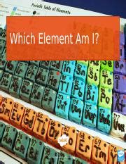 Name the Element Quick Quiz PowerPoint.ppt - Which Element Am I? Photo courtesy of Chemical ...