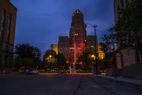 Buffalo City at Night editorial stock photo. Image of 2022 - 260065503