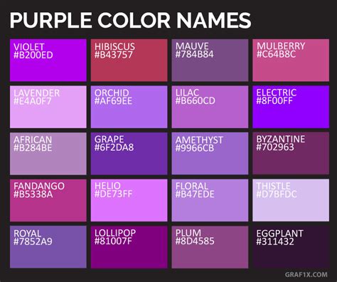 Top 40 Purple Hex Codes for Creative Designs They'll Love | LouiseM