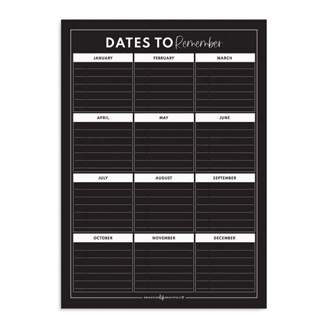 Dates to Remember Fridge Planner - Birthdays, Appointments and more – Organising Life Beautifully