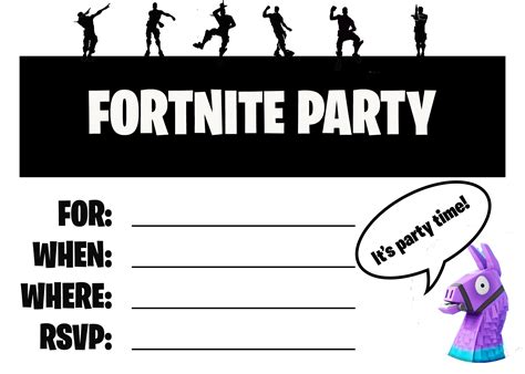 Printable Fortnite Invitations - Printable Templates