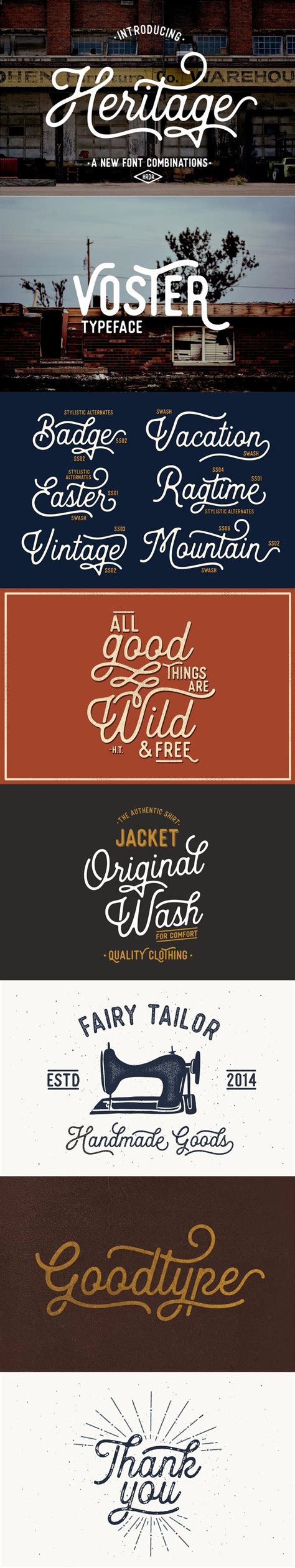 Heritage Font Combinations | Font combinations, Logo fonts, Vintage ...