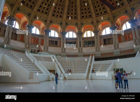 Interior of the Museu Nacional d'Art de Catalunya or National Art Museum of Catalonia. It is ...