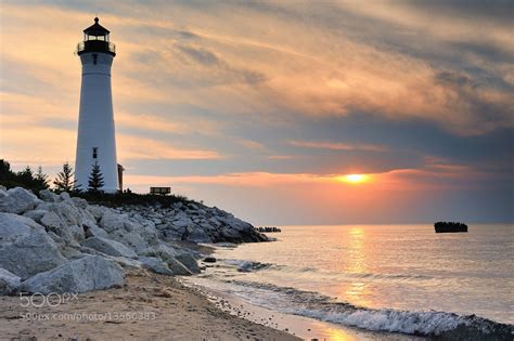 Crisp Point Lighthouse Sunset - Lake Superior, Upper Michigan by John ...