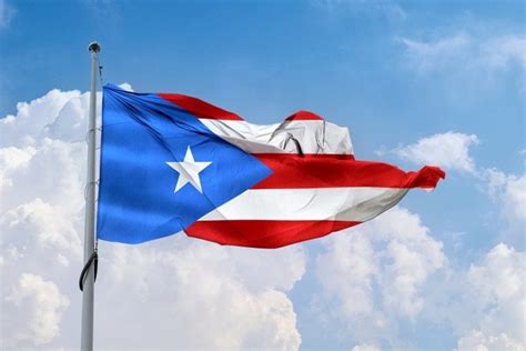 Puerto Rico flag waving in the wind