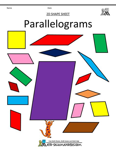 Parallelogram Printable Coloring Pages