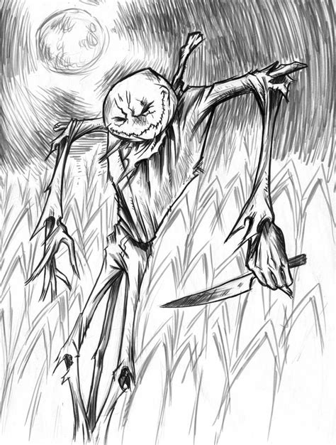 Scary scarecrow by seanwthornton on deviantART | Scary scarecrow, Scarecrow drawing, Scary ...