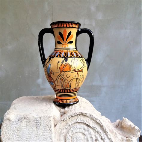 Amphora Vintage Vase Ceramic Greek Mythology Hand Painted - Etsy