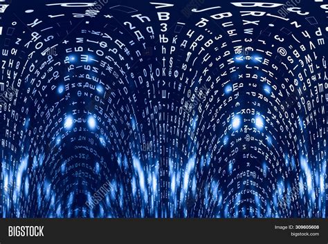 Blue Matrix Digital Image & Photo (Free Trial) | Bigstock