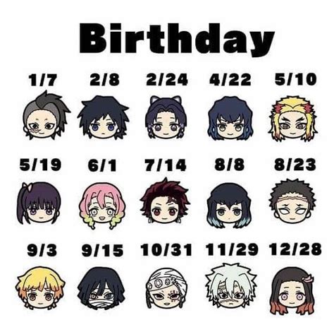 Kimetsu no Yaiba characters birthdays | Anime demon, Slayer, Dragon slayer