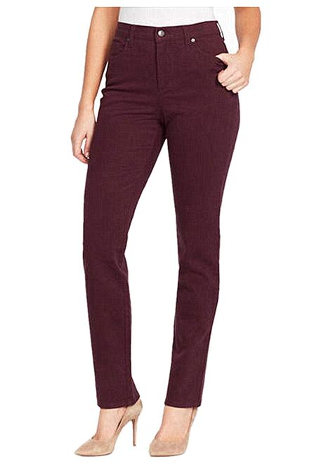 Gloria Vanderbilt Women Slimming Rail Straight Leg Jeans Plum Wine 16 ...