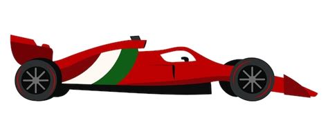 Premium Vector | Formula 1 sports car side view. Red Racing car with ...