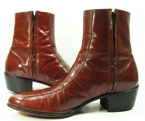 vintage john lennon beatle boots mens 10 D zipper brown