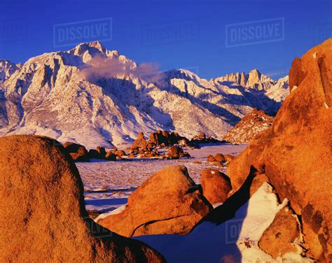 USA, California, Sierra Nevada Mountains. Mt. Whitney and Lone Pine ...