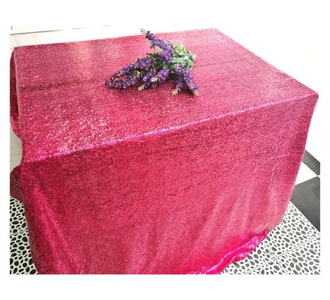 Round Rectangle Sequin Tablecloth Glitz Hot Pink Square | Etsy