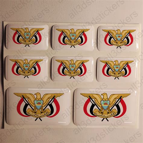 Stickers Yemen Resin Domed Coat of Arms 3D Adhesive Decals