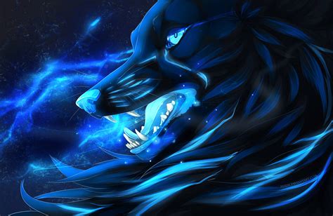 Download Cool Neon Galaxy Wolf Side Profile Wallpaper | Wallpapers.com