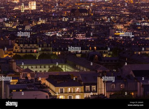 Night aerial view on Paris, France Stock Photo - Alamy