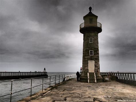 Stormy lighthouse, Whitby | Lighthouse, Whitby, North yorkshire