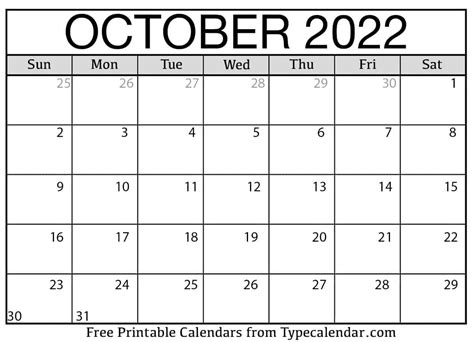 Printable October 2022 Calendar Templates With Holidays [FREE]