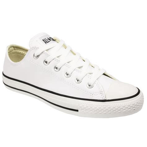 CONVERSE ALL STAR CHUCK MENS WOMENS 1Q550 WHITE LEATHER TRAINERS SHOES SIZE