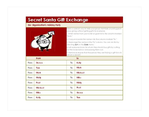 Secret Santa Generator | Secret Santa Template