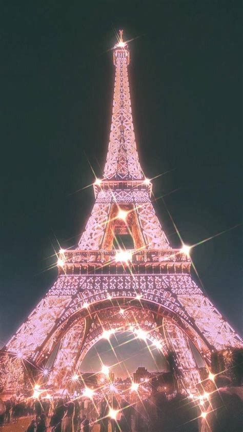 Download Glittery Pink Paris Eiffel Tower Wallpaper | Wallpapers.com