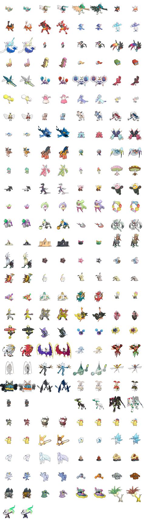 Gen 7 Sprite List WITH shiny forms (Excluding all Silvally forms ...