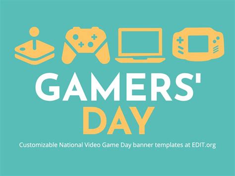 Editable Gamers' Day banner designs