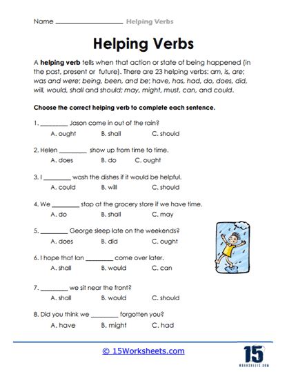 Helping Verbs Worksheets - 15 Worksheets.com