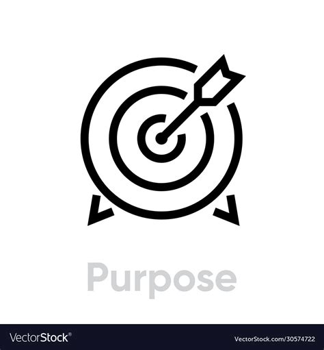 Purpose target icon editable line Royalty Free Vector Image