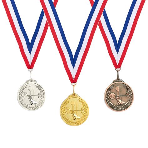 Buy Juvale 3-Piece Award Medals Set - Metal Olympic Style Archery Gold ...