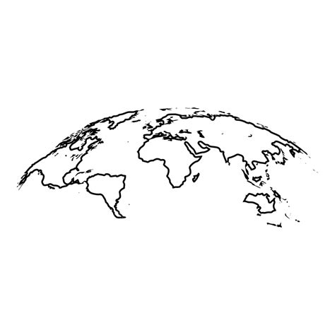 3d World Map Icon With Black Surface Effect Vector, Ball, Isolated ...