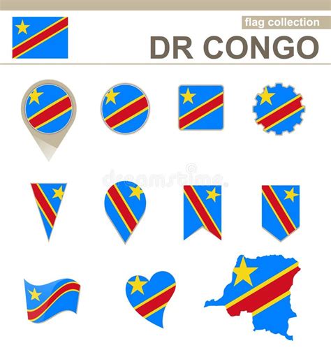 DR Congo Flag Collection stock vector. Illustration of democratic ...