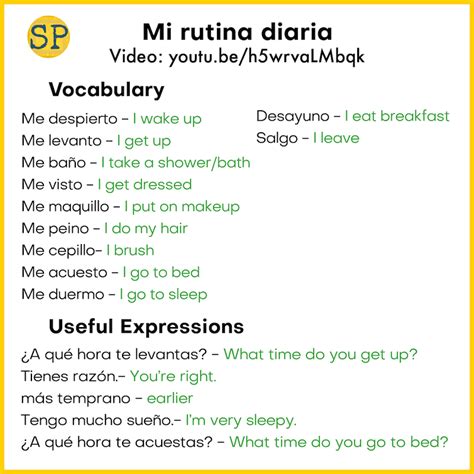 Spanish Daily Routines and Reflexive Verbs - Spanish Playground