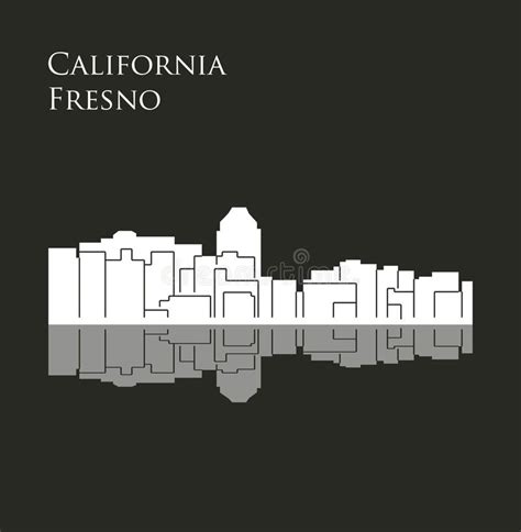 Fresno, California ( City Skyline ) Stock Illustration - Illustration ...