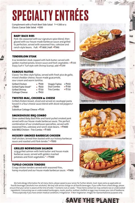 Hard Rock Cafe Menu, Menu for Hard Rock Cafe, Cyber Hub, Gurgaon, Delhi NCR