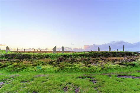 Sunset view of the Ring of Brodgar Stone Circle Photograph by Ran Dembo - Pixels