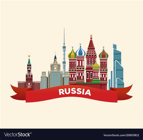 Russia travel poster Royalty Free Vector Image