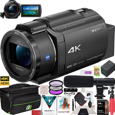 Sony FDR-AX43 4K UHD Handycam Camcorder with ZEISS 20x Optical Zoom Lens AX43 Video Recording ...